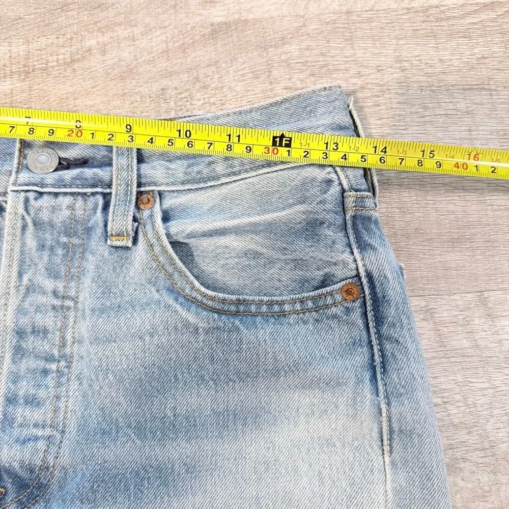 Levi’s 501 Shorts Denim Blue Retro Mid Rise 25” - Picture 6 of 8